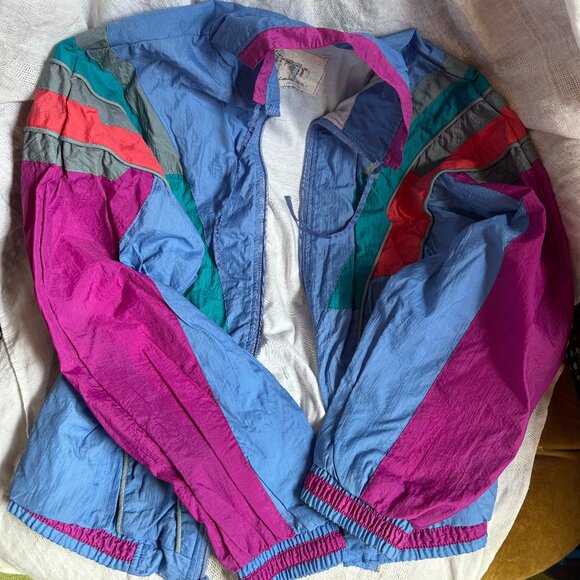 80s Vintage Kids Jacket Sz 14 (can fit XS women's frame) | Parachute Material - Picture 1 of 11